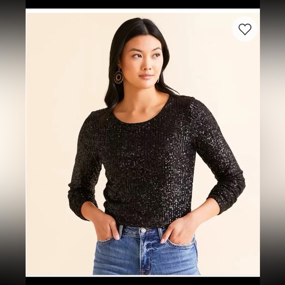 NWT Z Supply - Aurora Sequin Top Black
 Size XL - Picture 1 of 12